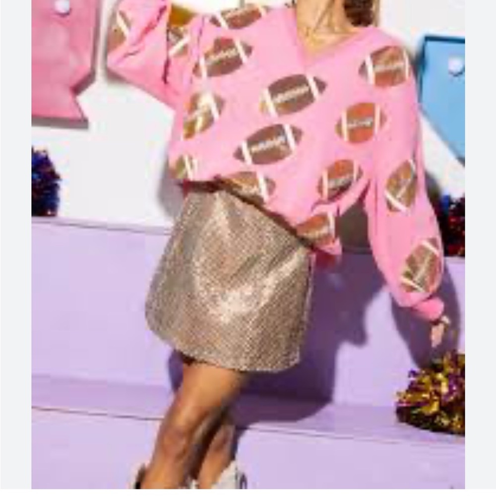 QUEEN OF SPARKLES Pink Football Sweatshirt